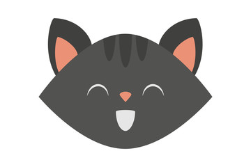 Fototapeta premium Cat head. Cute and funny animal. Kitten smile, adorable pet