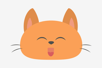 Cat head. Cute and funny animal. Kitten smile, adorable pet