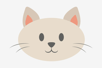 Cat head. Cute and funny animal. Kitten smile, adorable pet