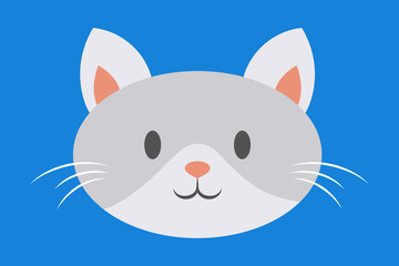Fototapeta premium Cat head. Cute and funny animal. Kitten smile, adorable pet