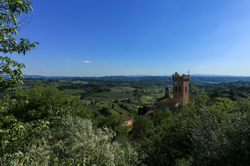 Fototapeta na wymiar Medieval Tower with the countryside