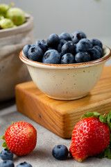 Fresh summer  blueberries , healthy food