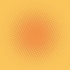 Orange modern pop art background with halftone dots design, vector illustration