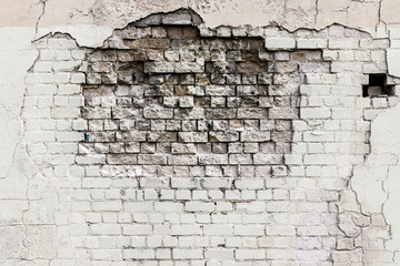 Crack in old brick wall.