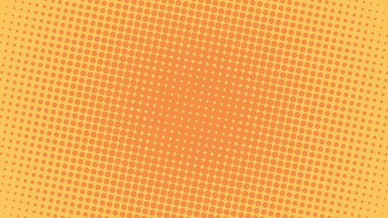 Orange retro pop art background with halftone dots design