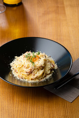 Pasta with cheese and egg, italian food