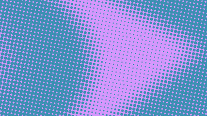 Blue and violet modern pop art background with halftone dots design, vector illustration
