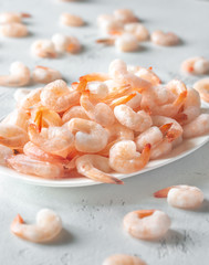 A bowl of frozen shrimp