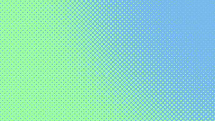 Turquoise and blue retro comic pop art background with dots, cartoon halftone background vector illustration eps10