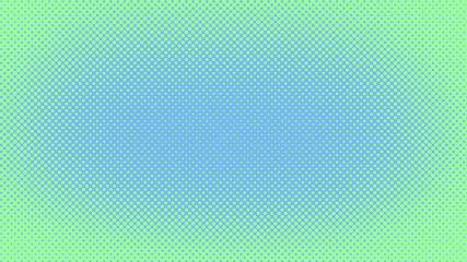Turquoise and blue retro comic pop art background with haftone dots design. Vector clear template for banner or comic book design, etc