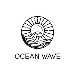 ocean waves line art