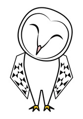 フクロウ お洒落なメンフクロウさん ベクター イラスト