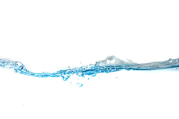 Clear water waves. Water  blue wave splash isolated on white background