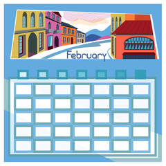 Naklejka premium Calendar, February