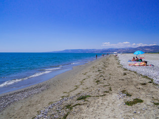 View of the beach in Nova Siri, Basilicata, Italy