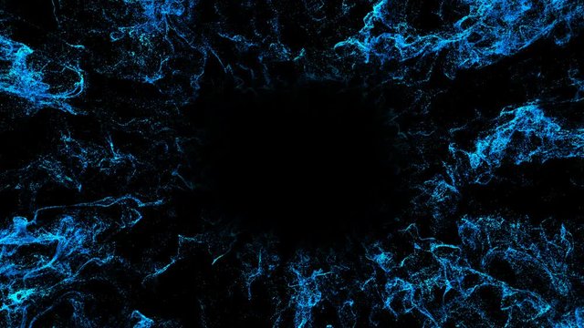 blue bubbles balls swirl in the fluid turbulence flow of shock wave, advection effect in 3D. use luma matte as alpha channel.