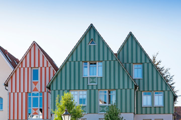 Obraz premium Colorful striped houses in Rinteln, Germany