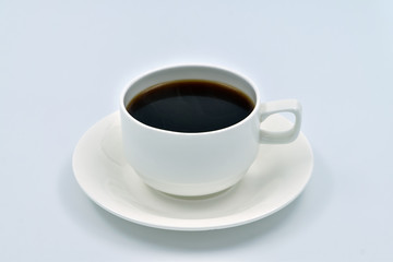 Cup of coffee on a plain white background