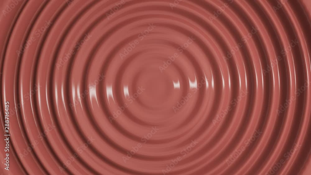 Poster top view of wavy animation of melted chocolate or chocolate butter with light reflections on it. 3d 