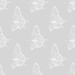 seamless vector pattern with butterflies