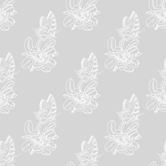 seamless pattern with flowers and butterflies