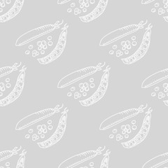 seamless pattern with vegetables green pea