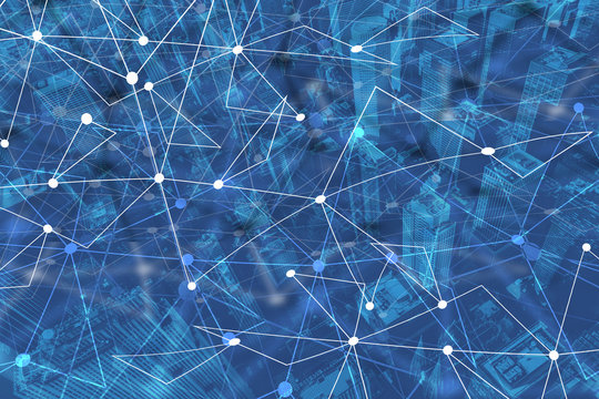 Technology neural network connectivity gradient New York City background