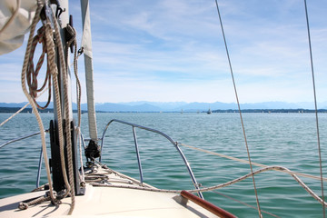 Sailing boat at Starnberg Lake in Germany