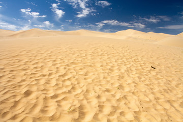 Huge dunes of the desert. Beautiful structures of sandy barkhans. Fine place for photographers and...