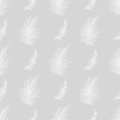 feather seamless pattern hand drawn sketch
