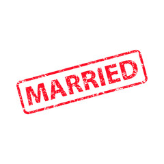 married stamp. grungy red married sign 