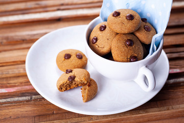 Biscoito de banana aveia e gotas de chocolate