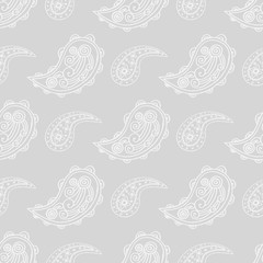paisley seamless pattern, hand drawn indian cucumber, sketch