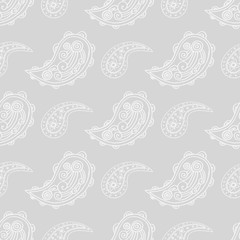 paisley seamless pattern, hand drawn indian cucumber, sketch