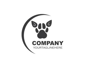 paw logo icon of pet vector