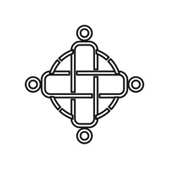 cross health Commitment Teamwork Together Outline Logo