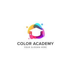 color academy logo vector icon