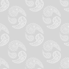 paisley seamless pattern, hand drawn indian cucumber, sketch