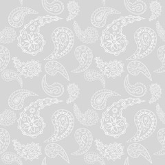 paisley seamless pattern, hand drawn indian cucumber, sketch