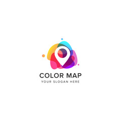 color travel logo vector icon