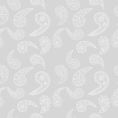 paisley seamless pattern, hand drawn indian cucumber, sketch