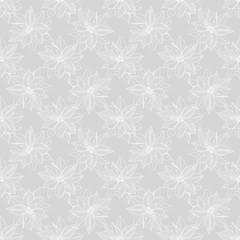 Christmas floral seamless pattern poinsettia, Euphorbia beautiful