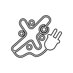 Plug Electric Commitment Teamwork Together Outline Logo