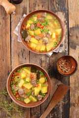 vegetable soup with beef and spices