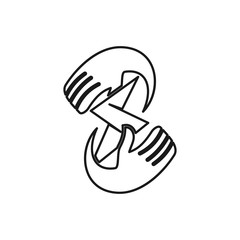 Obraz premium bolt hand rotation Commitment Teamwork Together Outline Logo