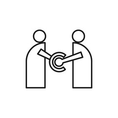 People handshake Commitment Teamwork Together Outline Logo