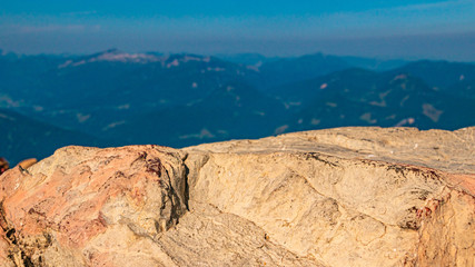 Beautiful alpine view at the famous Nebelhorn summit near Mittenwald, Bavaria, Germany