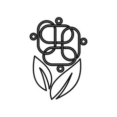 Leaf Farm Commitment Teamwork Together Outline Logo