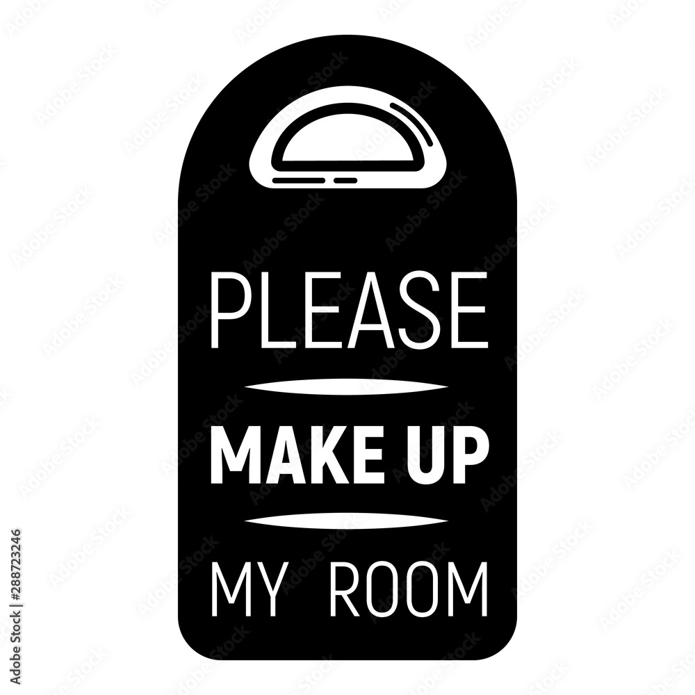 Poster please make up my room icon. simple illustration of please make up my room vector icon for web desig