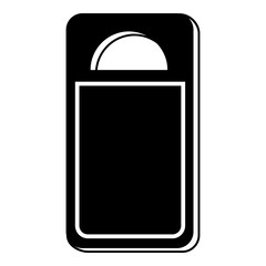 Black door tag icon. Simple illustration of black door tag vector icon for web design isolated on white background